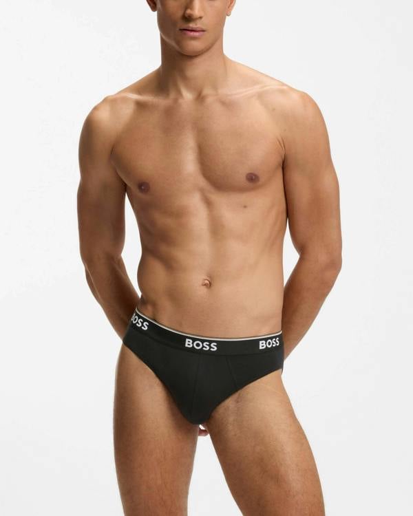 BOSS Orange 3 Pack Mens Power Briefs - Open Grey 061 | CHO | Designer Mens Underwear
