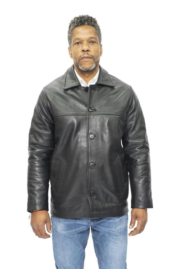 Infinity Leather Mens Cowhide Leather Box Jacket-Mendoza