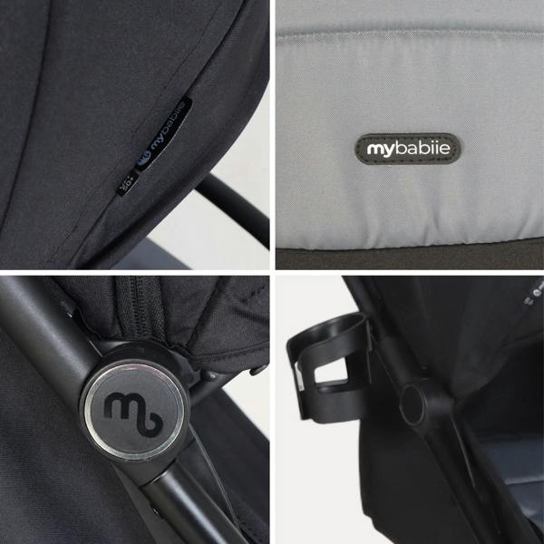 My Babiie MBX6 Compact Stroller - Black / Grey