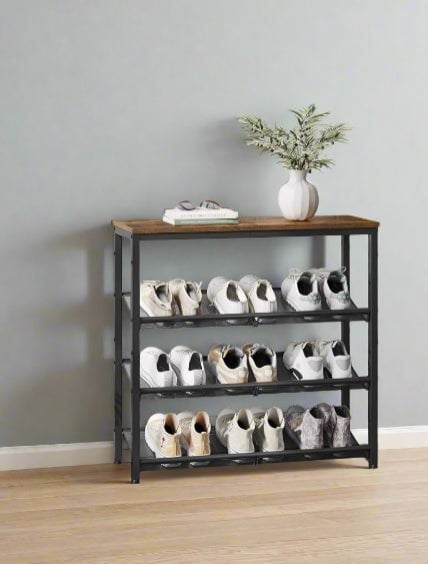 Modcraft 4-Tier Metal Shoe Rack with Adjustable Mesh Shelves