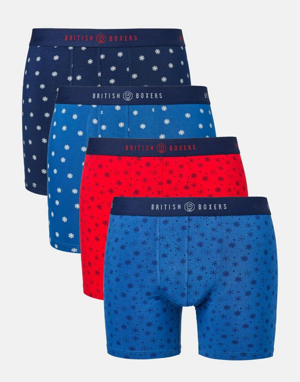 British Boxers Multipack! 4 Pairs of Men's Bamboo Stretch Trunks – Blizzard
