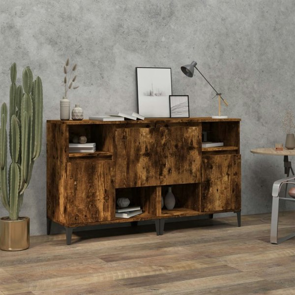 Berkfield Sideboards 2 pcs Smoked Oak 60x35x70 cm Engineered Wood