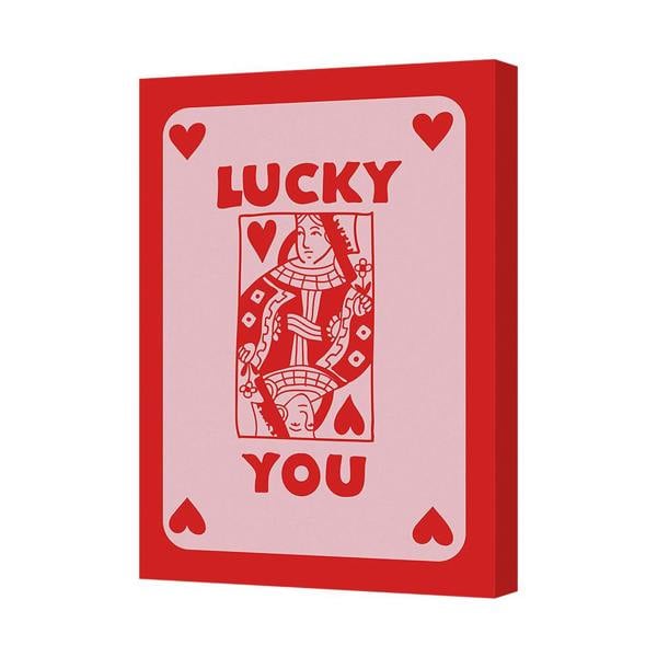 Benjamin Tate Design Contemporary Lucky You Playing Card Canvas Art Print on Deep Frame