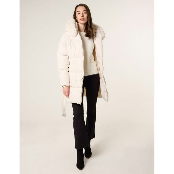 Blue Vanilla Faux Fur Hood Puffer Coat