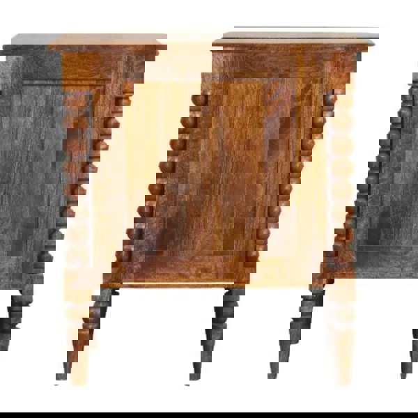 Artisan Furniture Solid Wood Spindle Leg Amber Oak Nightstand