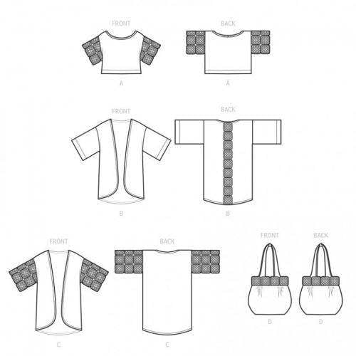 Simplicity Sewing Pattern 9633, Tops, Jackets, Bags for Women, A (XS-S-M-L-XL) - Intermediate