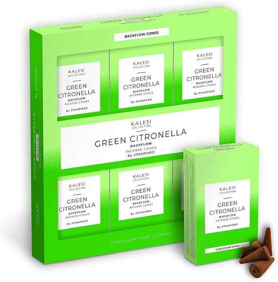 Kalesi Collection Green Citronella Backflow Incense Cones Pack of 6