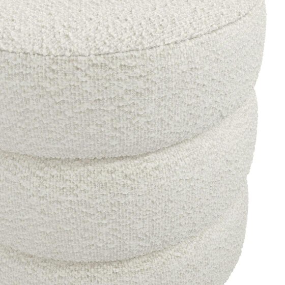 Wyld Haus Antipodes Ivory Chenille Round 3 Tier Pouffe