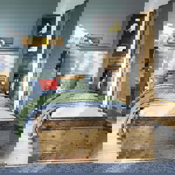 Furniture To Go Brooklyn 2 Door Wardrobe with 2 Drawers in Walnut and Dark Matera Grey