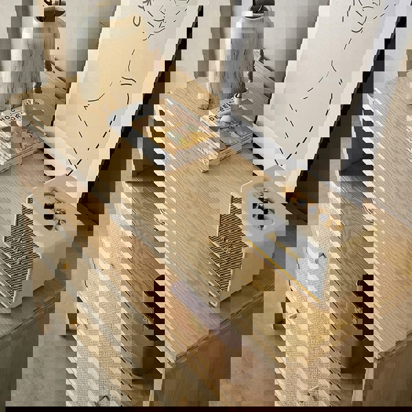 San Vintage Sideboard, Rattan & Solid Wood, Oak-Weilai Concept-Weilai Concept