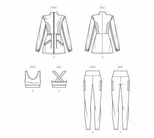 Know Me Sewing Pattern 2051, Jackets, Tops, Leggings, Sportswear for Women, K5 (8-10-12-14-16) - Intermediate