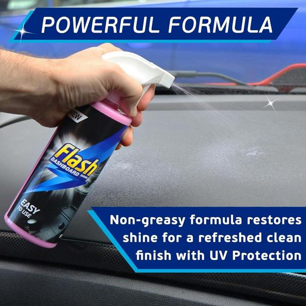 FLASH Car Dashboard & Cockpit Cleaner 500ml Interior Plastic Shine Spray