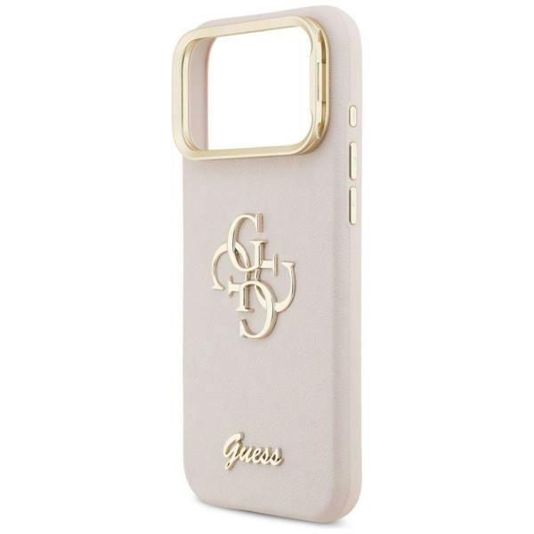 Guess Grained Big 4G Stand Camera Case for iPhone 17 Pro Max 6.9" Pink - GUHCP17XPCS4GSP