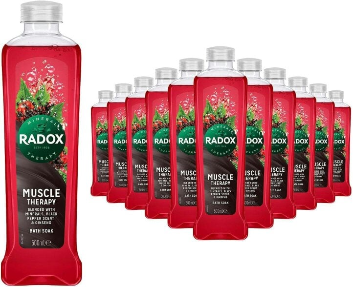 RADOX Muscle Therapy Bath Soak 12 x 500ml - Black Pepper & Ginseng