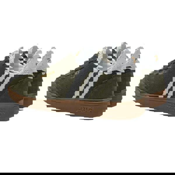 Patrick Mens Lyon Suede Cupsole Trainers - Olive/Gum - 