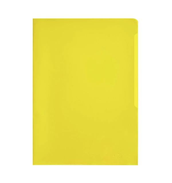 Durable Clear Plastic Cut Flush Document Wallet Folder | 100 Pack | A4 Yellow