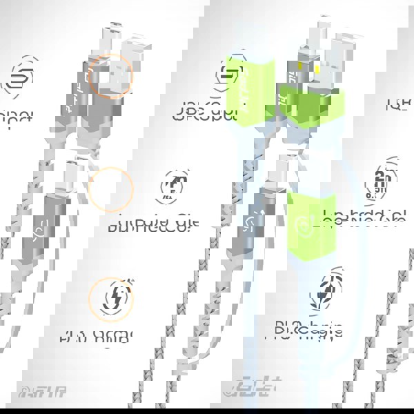 GadJet 2m USB-C to USB-C Cable + USB-A Adapter