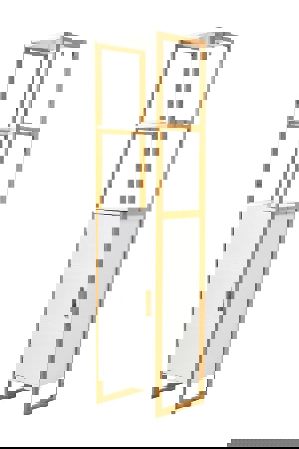 Living and Home 4-Tier Single-door Tall Bathroom Storage Cabinet