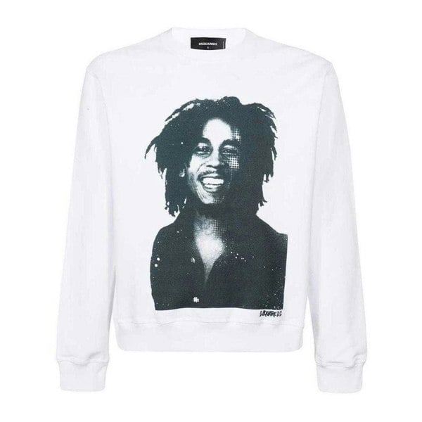 DSquared2 Mens Bob Marley Cool Fit Sweatshirt - White