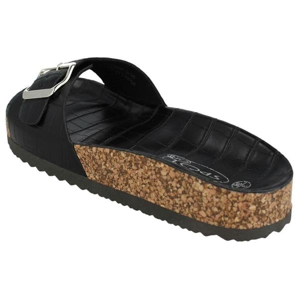 Spot On Ladies Spot On Open Toe Slip On Mule