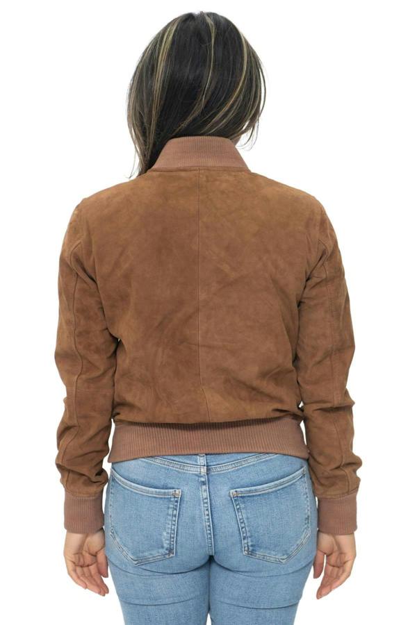 Infinity Leather Womens MA-1 Suede Bomber Jacket-Arnhem