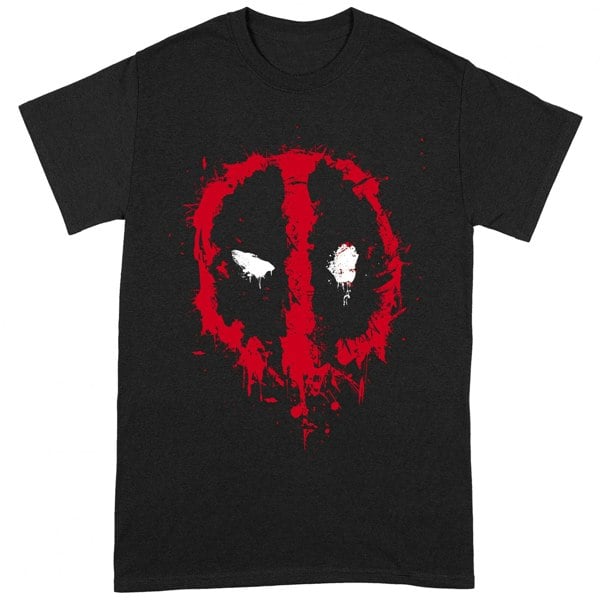 Deadpool Unisex Adult Splat T-Shirt - Black/Red