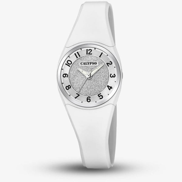 Calypso Ladies Silver Rubber Watch K5752/1