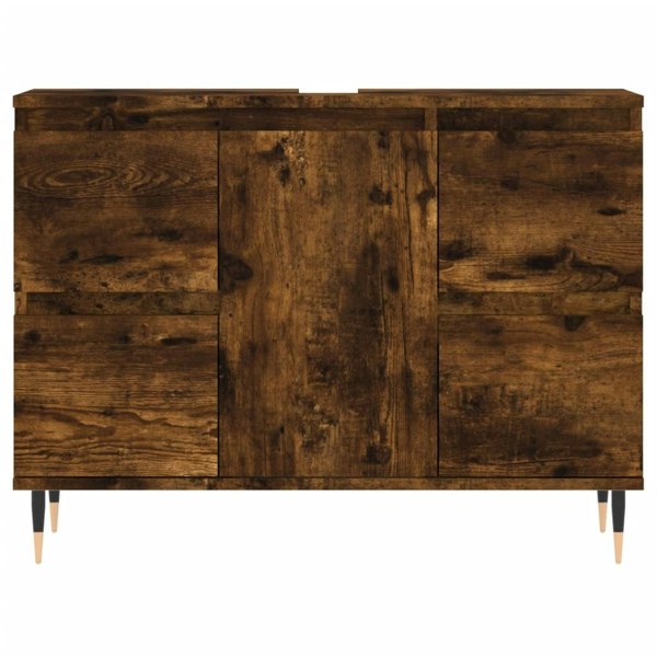 Berkfield Bathroom Cabinet Smoked Oak 80x33x60 cm Engineered Wood