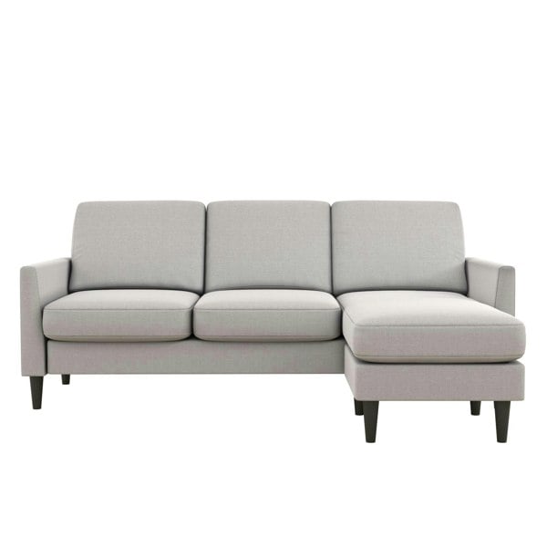 Dorel Home Winston Reversible Sofa Sectional Light Grey Linen UK