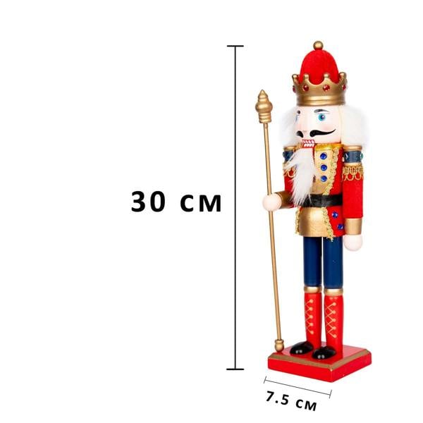 30cm Wooden Christmas Nutcracker Soldier Figures, 3 Piece Set, Hand Painted Festive Decorations image 2