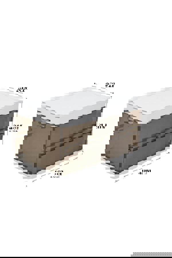 Living and Home Folding Clothes Organiser Wardrobe Drawer Storage Box with 9 Dividers & Lid