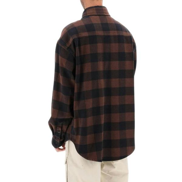 Palm Angels Pa Monogram Check Overshirt Brown IT48