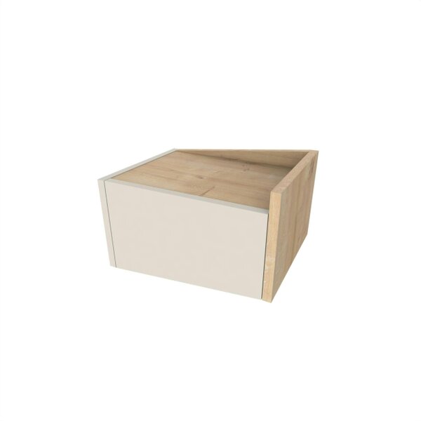Decortie Diago Right Hand Wall Mounted Bedside Table 1 Drawer 40 x 25 x 22 cm