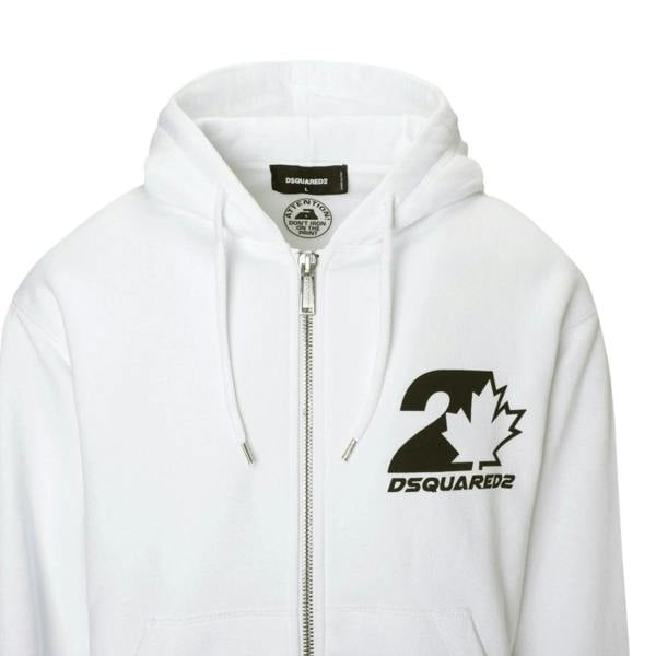DSQUARED2 Cool Fit Maple Leaf Logo White Hoodie XL