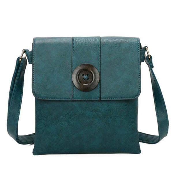 Love EMVY Button Front Messenger Crossbody Bag