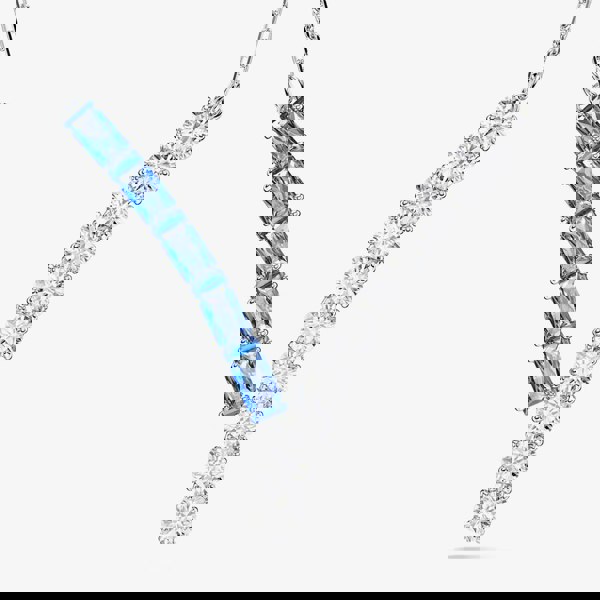 Swarovski Matrix Rhodium Plated Mixed Cut Blue & White Zirconia Necklace 5732265