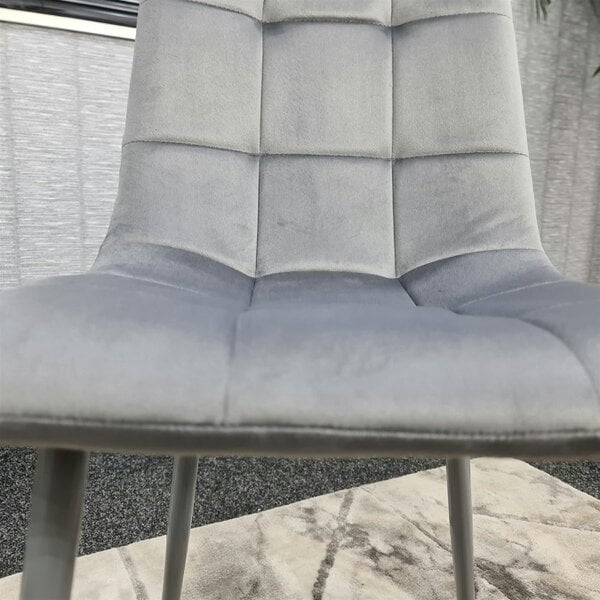 Kosy Koala Dining Chairs Set of 6 Grey Velvet Kitchen Chairs