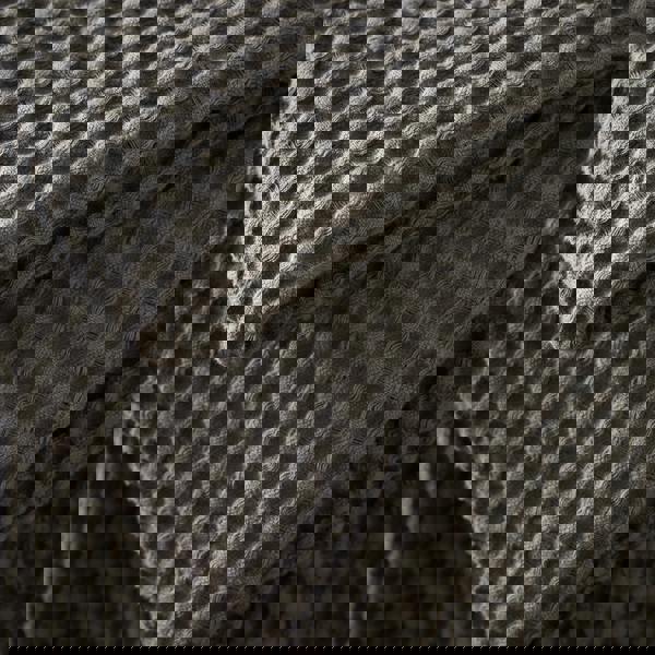 Catherine Lansfield Jaipur Chunky Waffle Cotton Blanket Throw Grey