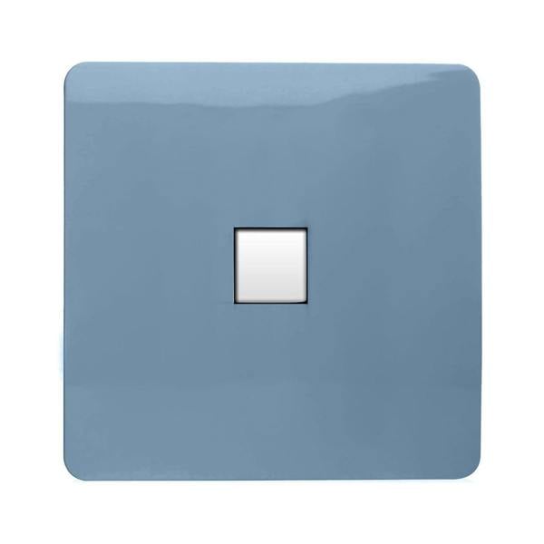 Trendi Switch 1 Gang Cat 3 Telephone Slave Socket in Sky Blue