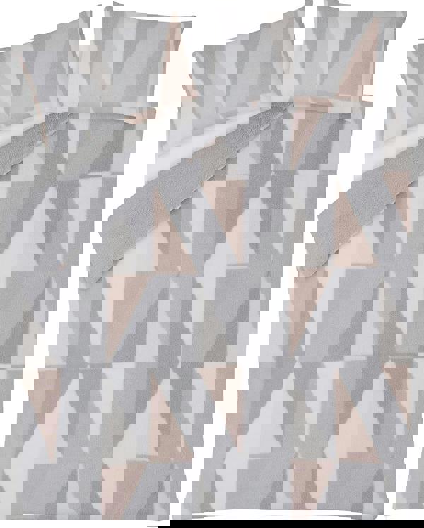 Smart Living Luxurious GEO Triangle Fleece Duvet Cover with Pillowcases - Blush Pink