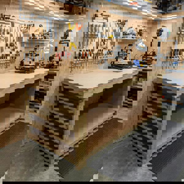 Arbor Garden Solutions Wooden Workbench MDF Top with Extra shelving Depth-3ft