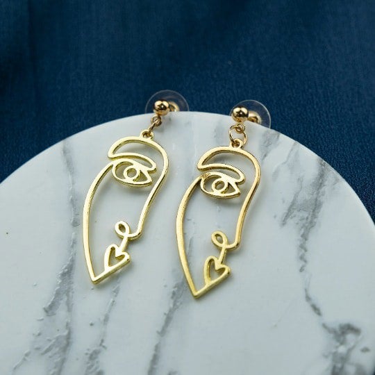 Face Drop Statement Earrings