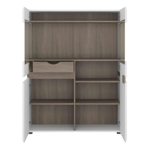 Wyld Haus Foxwhisk Low Display Cabinet White and Truffle Oak Wood