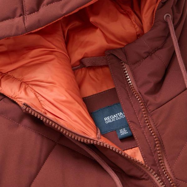 Regatta Womens/Ladies Elryse Quilted Long Length Jacket - Dark Cherry/Brick - 
