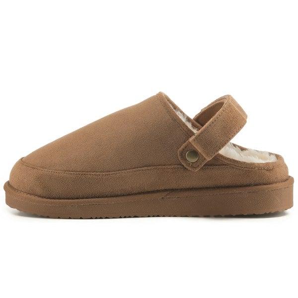 VIVA Polar Womens Suede Comfort Faux Fur Clogs – Slip-On Adjustable Strap