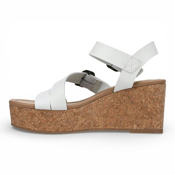 Blowfish Malibu Ali - Women's White Wedge Strappy Espadrille Heel Sandals