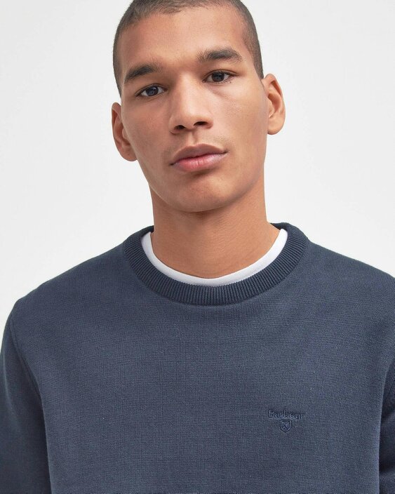 Barbour Pima Cotton Knitted Jumper - Navy Blue
