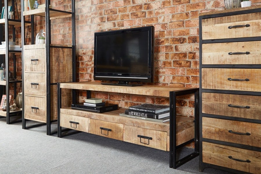 IH Design Herica Industrial Vintage Mintis Large TV Stand
