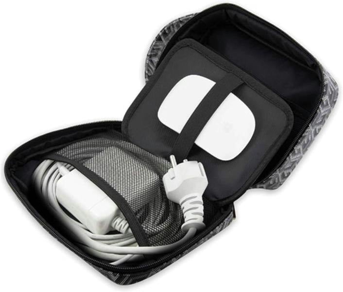 Guess GCube Stripe Metal Logo Organizer Travel Bag Black - GUHBHGCFSEK