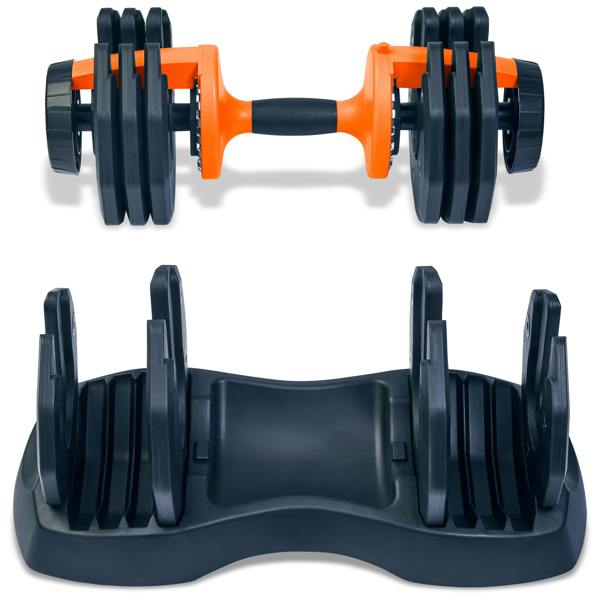 Homeology Urban25 Home Fitness Adjustable Dumbbell from 2.5kg to 25kg Single Training Weights Black Orange